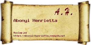 Abonyi Henrietta névjegykártya