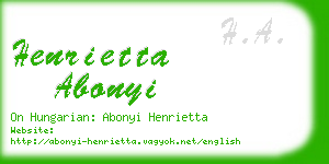 henrietta abonyi business card